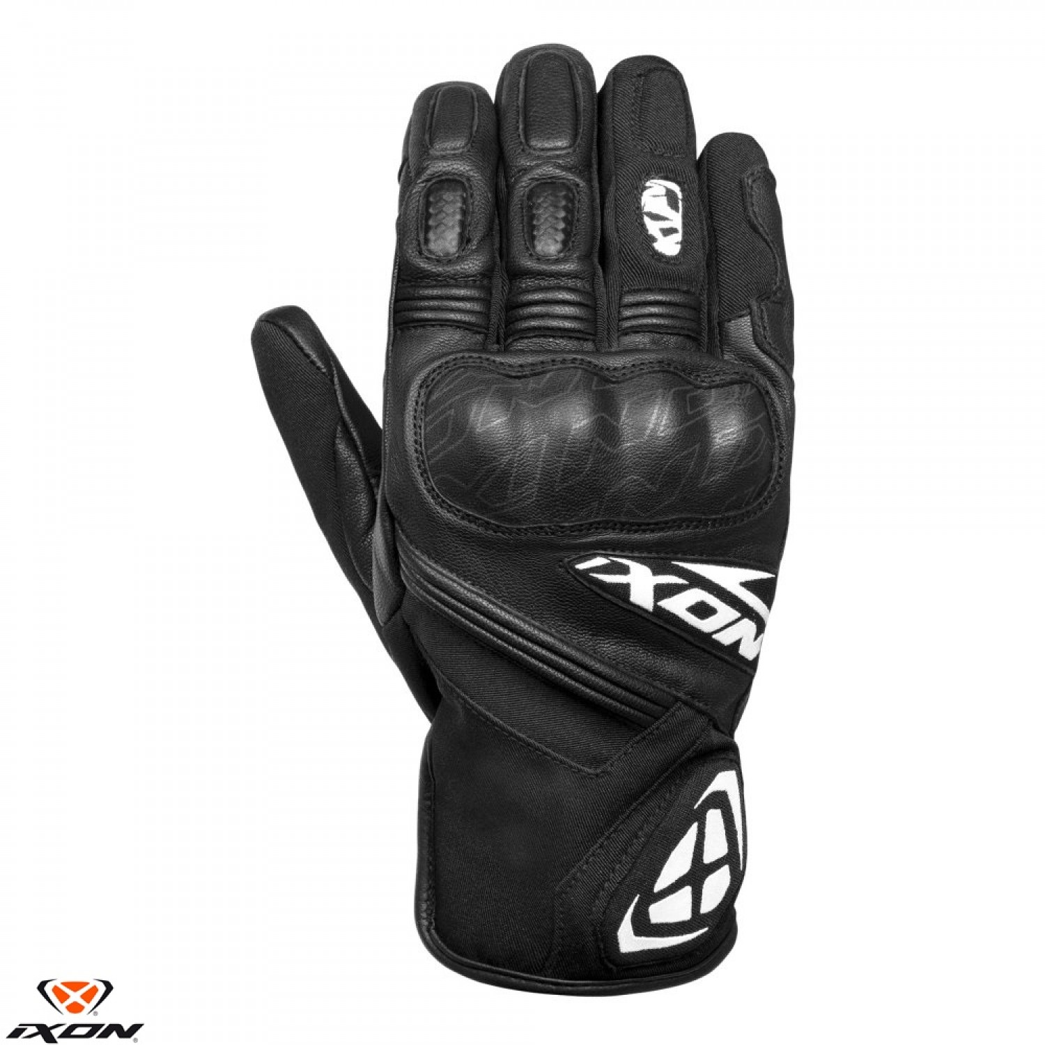 Manusi barbati Roadster Mid-season textil/piele Ixon model MS Rage MS culoare: negru/alb – degete tactile – waterproof