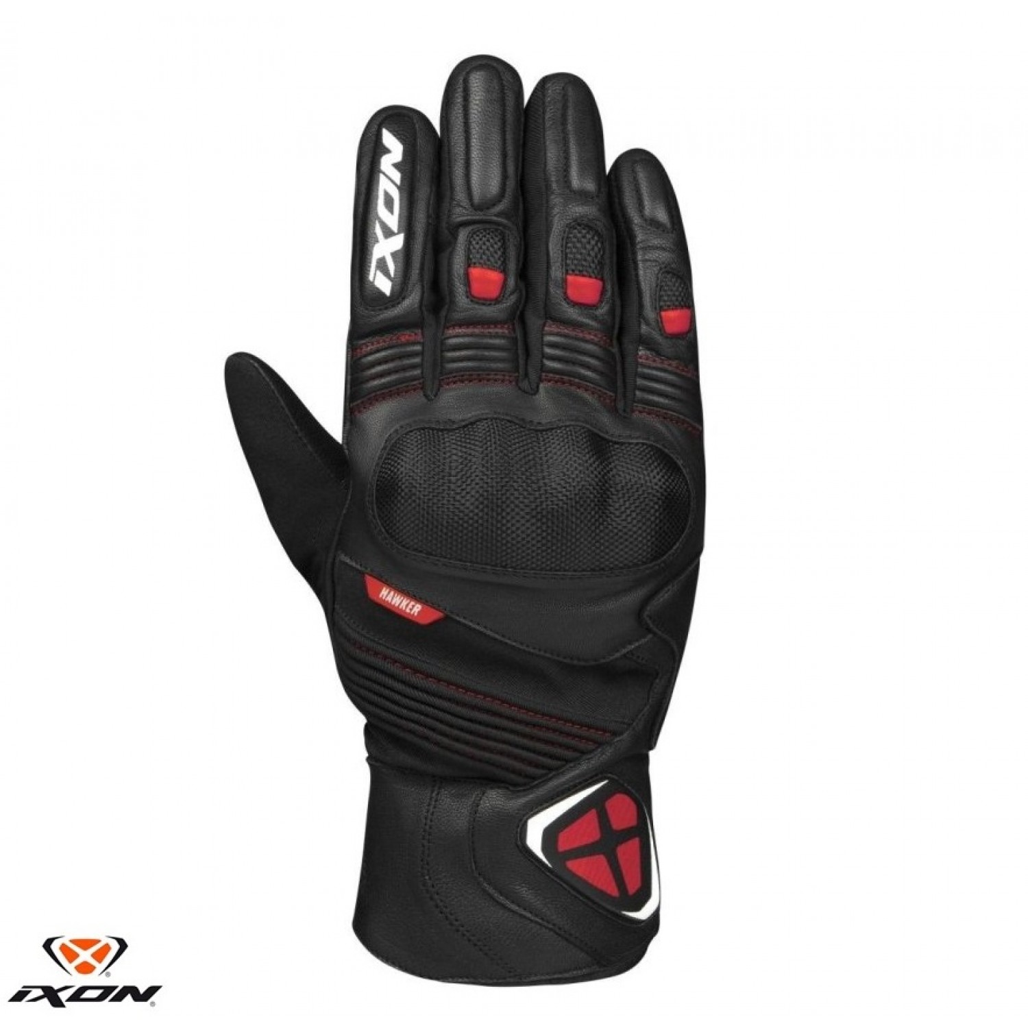 Manusi barbati Roadster iarna piele Ixon model Pro Hawker MS culoare: negru/rosu – degete tactile (100% waterproof + protectie termica)