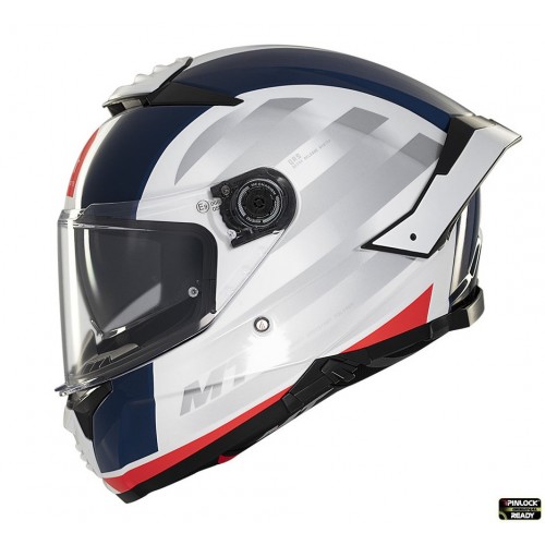 Casca integrala MT Thunder 4 SV Treads C7 alb/rosu/albastru lucios 