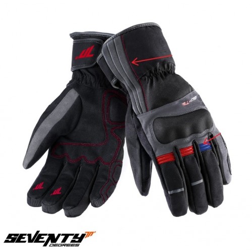 Manusi barbati Touring iarna Seventy model SD-T5 gri/rosu/albastru – WinterTex