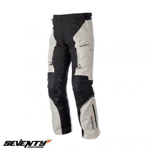 Pantaloni motociclete Touring unisex Seventy vara/iarna model SD-PT1S culoare: negru/gri (varianta SD-PT1 scurta)